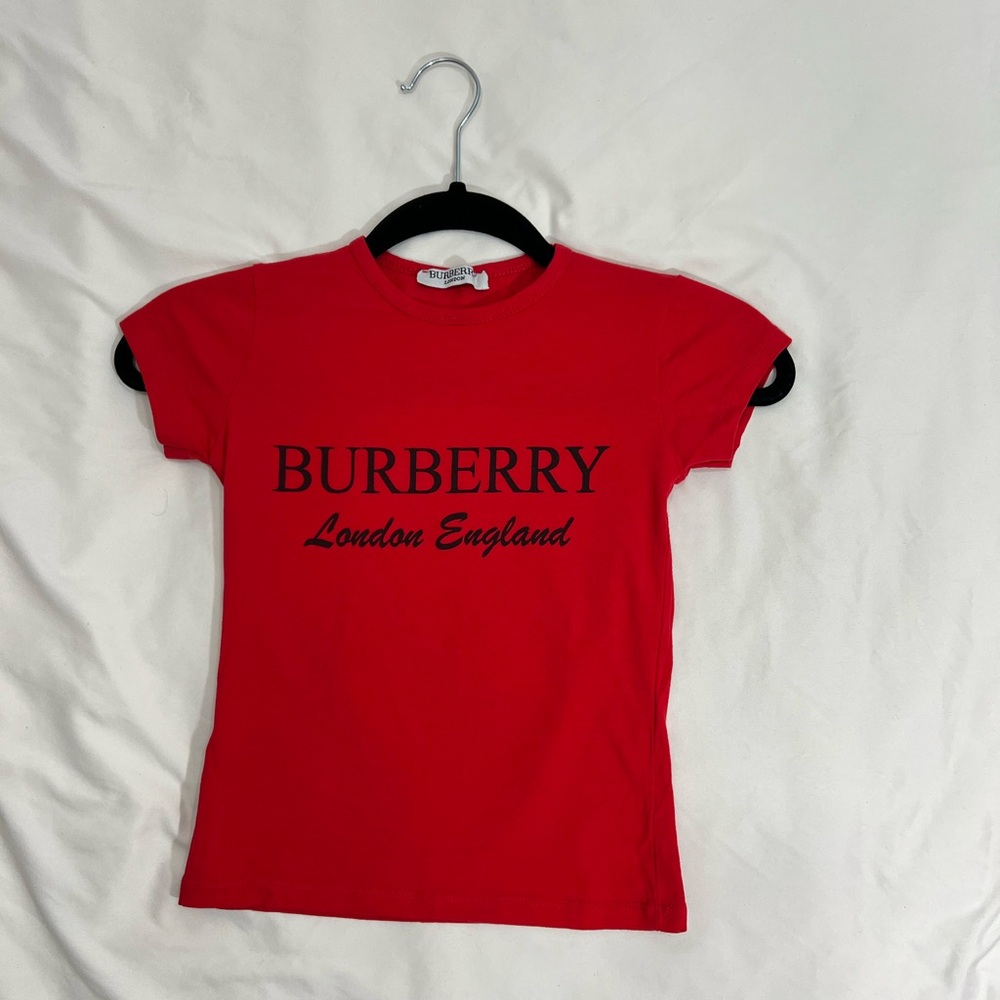 Burberry Red Tee with Black Logo
